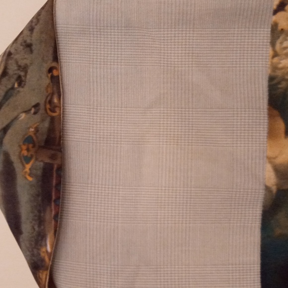 George A Ltd Unique Colorblock Linen/Poly Blazer W/ Hunting Scene Pattern - Picture 3 of 12